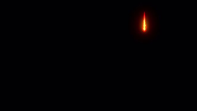 Animated fire line forming a rectangular path with bright orange flames and glowing embers on black.