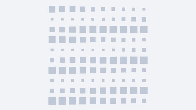 Minimalist blue square grid with rhythmic concave scaling animation on light background