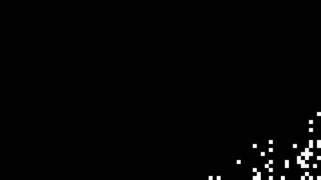 Pixelated Digital Transition Luma Matte Reveal Transition Background 4k video