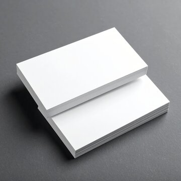 a stack of white business cards on a black surface