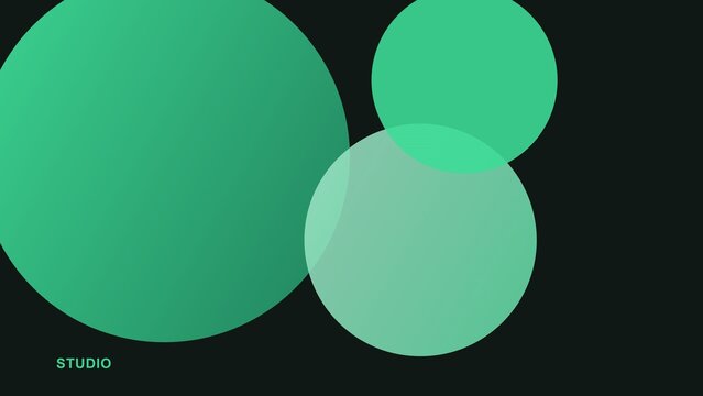 Three overlapping green circles with soft glow effect