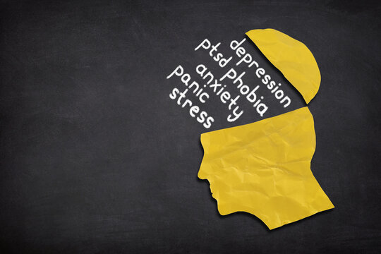 Mental Health Issues Inside Human Head 