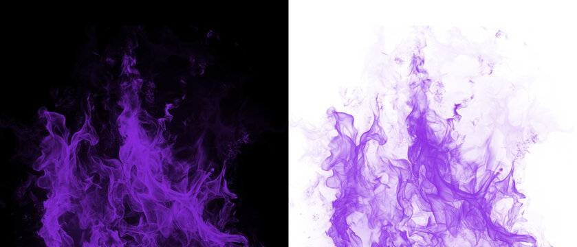 Dark purple magical flame wisp on transparent background for occult and horror gaming visuals.