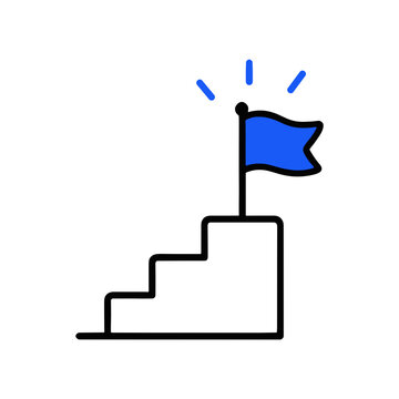 Steps to a goal productivity icon vector