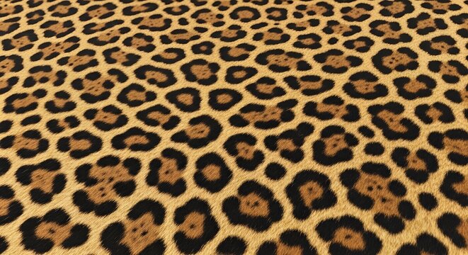 Seamless leopard print pattern featuring black spots on a soft tan background