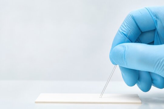 Scientist applying sample to TLC plate with capillary
