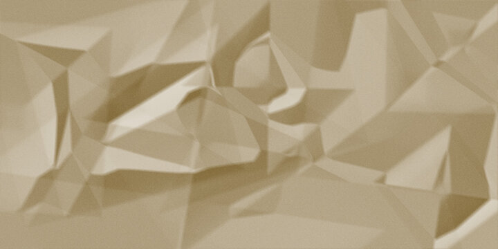 Abstract geometric background with crumpled paper texture in sepia tones