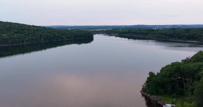 Aerial View of Lake Cochichewick in North Andover Massachusetts
