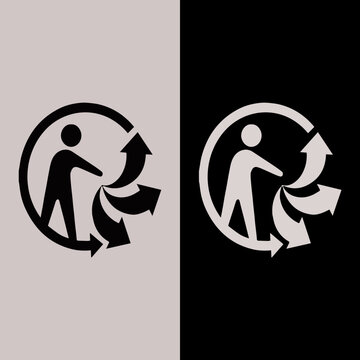 Triman eco friendly disposal line icon