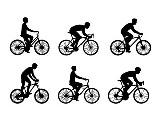 Naklejka premium Premium Cycling & Bicycle Lifestyle Silhouette Collection