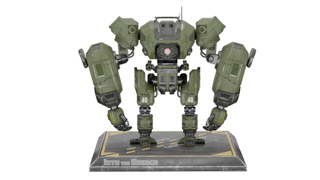 3d rendering combat mech