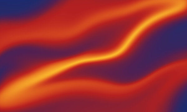 Abstract Red Fire Wave Background with Flowing Silk Texture, Glowing Orange and Yellow Curves, Dynamic Motion, Elegant Satin Fabric Effect and Vibrant Modern Design Pattern