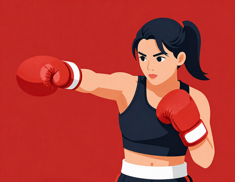 Confident Woman Delivering Powerful Uppercut in Intense Outdoor Combat Training Session, Showcasing Strength and Determination