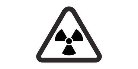 Radioactive hazard warning sign black triangle radiation caution icon. © 扁平化图标 