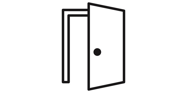 Open door outline icon for entrance exit and accessibility concepts.