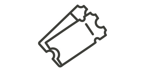 Fototapeta na wymiar Outline ticket icon on isolated transparent background vector illustration.
