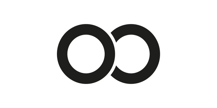Black simple infinity symbol on isolated transparent background icon design.