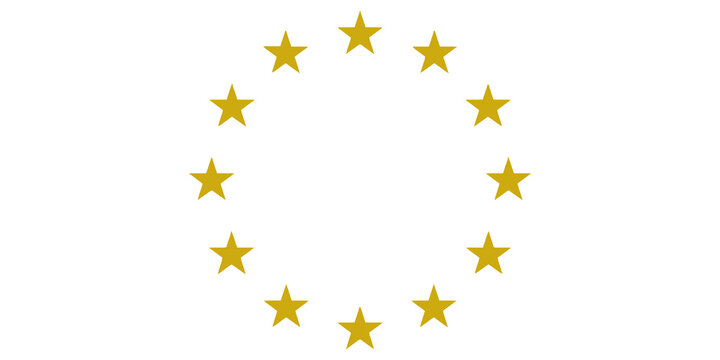 Gold european union star circle icon for political and unity concepts.