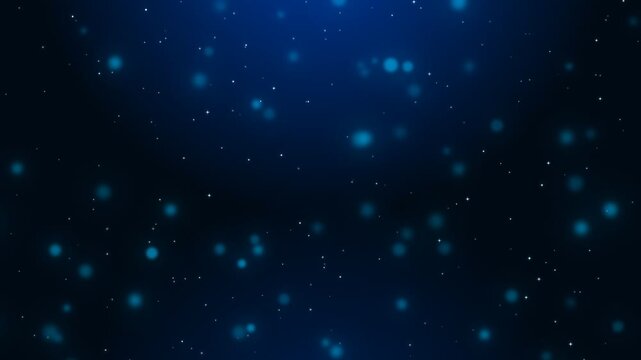 Clean corporate blue glowing dust particles floating seamless loop animation on dark background motion video overlay