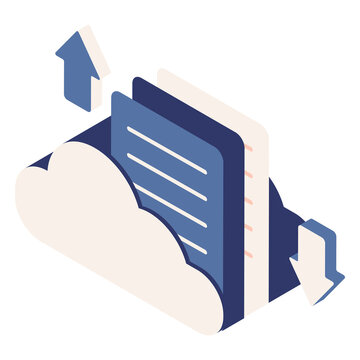 Png online storage flat sticker, transparent background