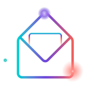 Png colorful email inbox icon, transparent background