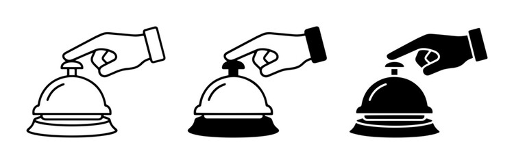 Fototapeta premium Service Bell Icons, Hotel Reception Bell, Customer Service Call Button, Concierge Service