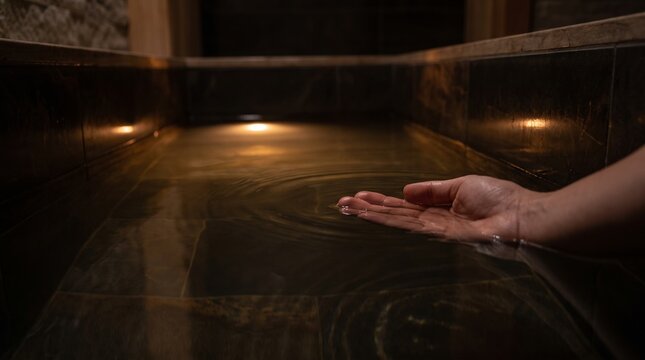 hands of a man in a tunnel