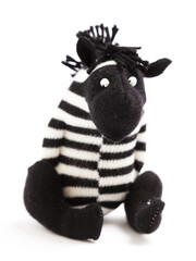 Zebra sock toy isolated on white background © ivanmateev