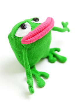 Mouse sock toy isolated on white background