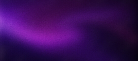 Purple neon light background with vertical lines and glowing texture. Abstract violet metal panel with dark shadows and vibrant illumination. Futuristic dark purple wall for tech presentations.