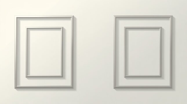 Two elegant silver picture frames mounted on a neutral wall surface