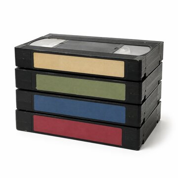Retro 1980s Stack Of VHS Tapes