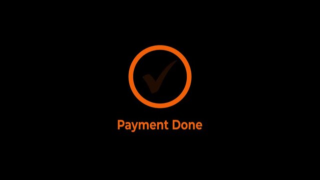 Payment accepted text with minimalist loading and checkmark concept on the transparent background. Motion graphics of secure payment accepted idea. 4k video. 