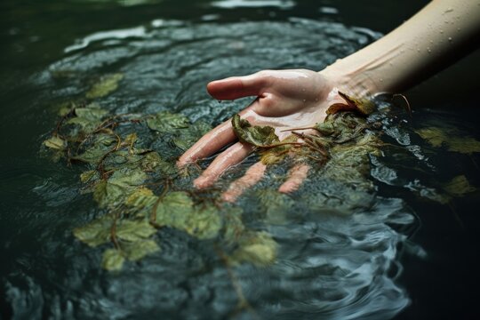 Women hands outdoors finger nature.