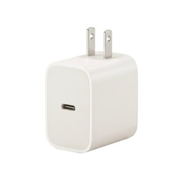 Premium Compact USB-C Power Adapter Isolated on White PNG