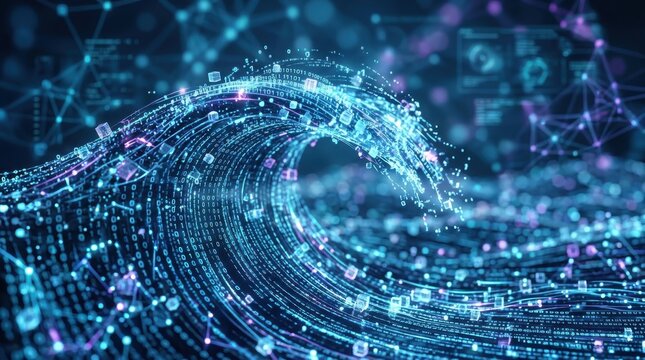 Digital data wave abstract technology background