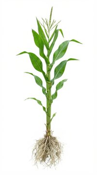 Corn plant with root system