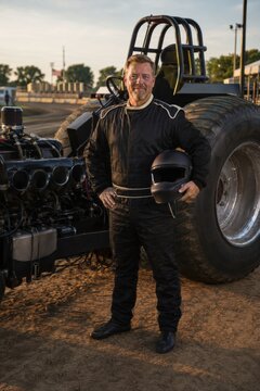 Pulling Tractor Driver Tractor Pulling Scene
