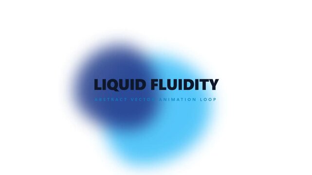 Abstract Blue Liquid Fluidity Animation Loop on White Background