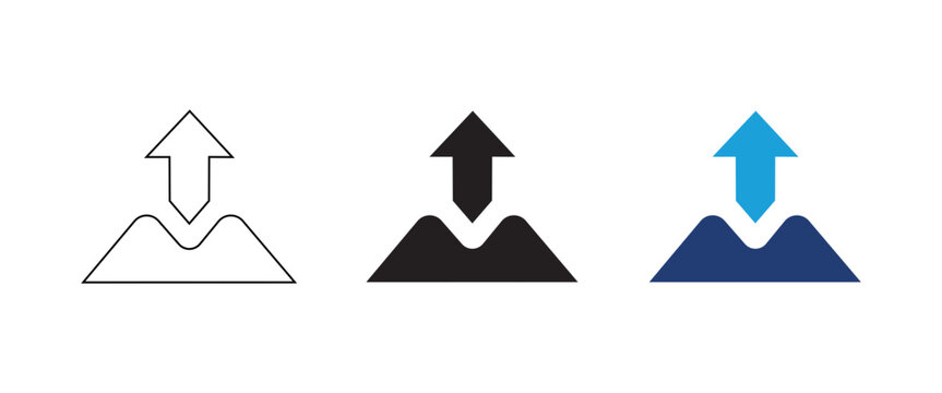 upload arrow icon set, data export vector, extraction symbol, upward direction sign, send file graphic, release transfer element