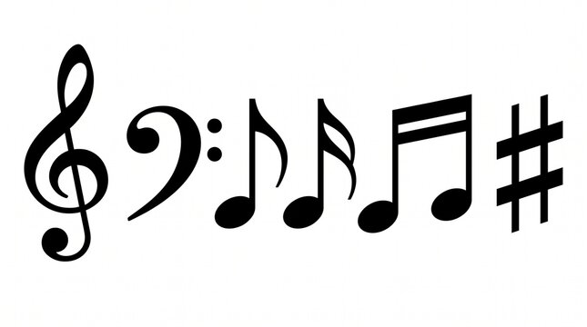 Musical Notes and Melody Symbols Silhouette Collection
