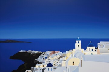 Fototapeta premium Mediterranean landscape santorini architecture.