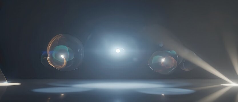 Soft Luminous Horizon with Optical Reflections. Minimal abstract horizon illuminated by diffused light and delicate optical reflections.