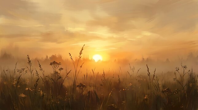 A beautiful golden sunset landscape suitable as a peaceful mid autumn festival bg for traditional holiday greeting cards