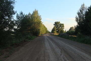 Fototapeta premium country road in the morning