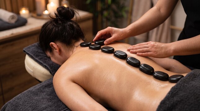 Hot Stone Back Massage Therapy