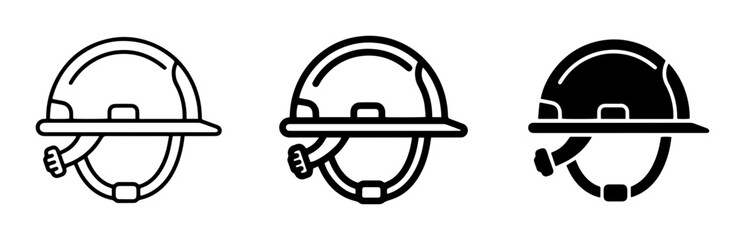 Fototapeta premium Hard Hat Icons, Safety Helmets, Construction Head Protection Vector Set