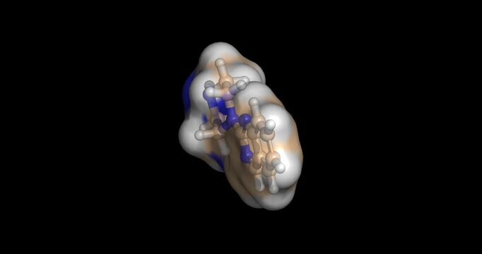 VCU-1012, novel serotonin psychedelic and nausea-free 5-HT2A agonist, 3D molecule spinning, 4K