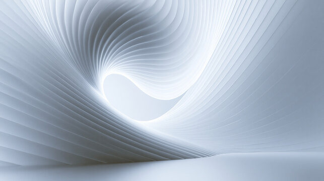 Abstract White Futuristic Curved Architectural Waves Background