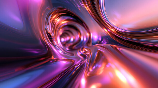 Abstract Futuristic Metallic Liquid Vortex Background